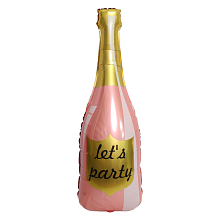 Шар Фигура, Бутылка Шампанское, Let's Party, розовая 102см купить в Фитиль