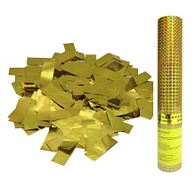 Пневмохлопушка в пластиковой тубе Золотое конфетти 30 см. купить в Фитиль