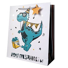 Пакет подарочный "Динозавр" 25*30*11 см купить в Фитиль