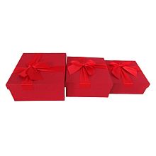 Коробка "Красный с бантом" 19.5*19.5*9.5см купить в Фитиль
