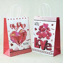 Пакет "LOVE" сердца 15*21*8см купить в Фитиль