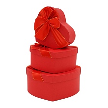 Коробка "Сердце с бантом" Красный, 19*17*7,5 см купить в Фитиль